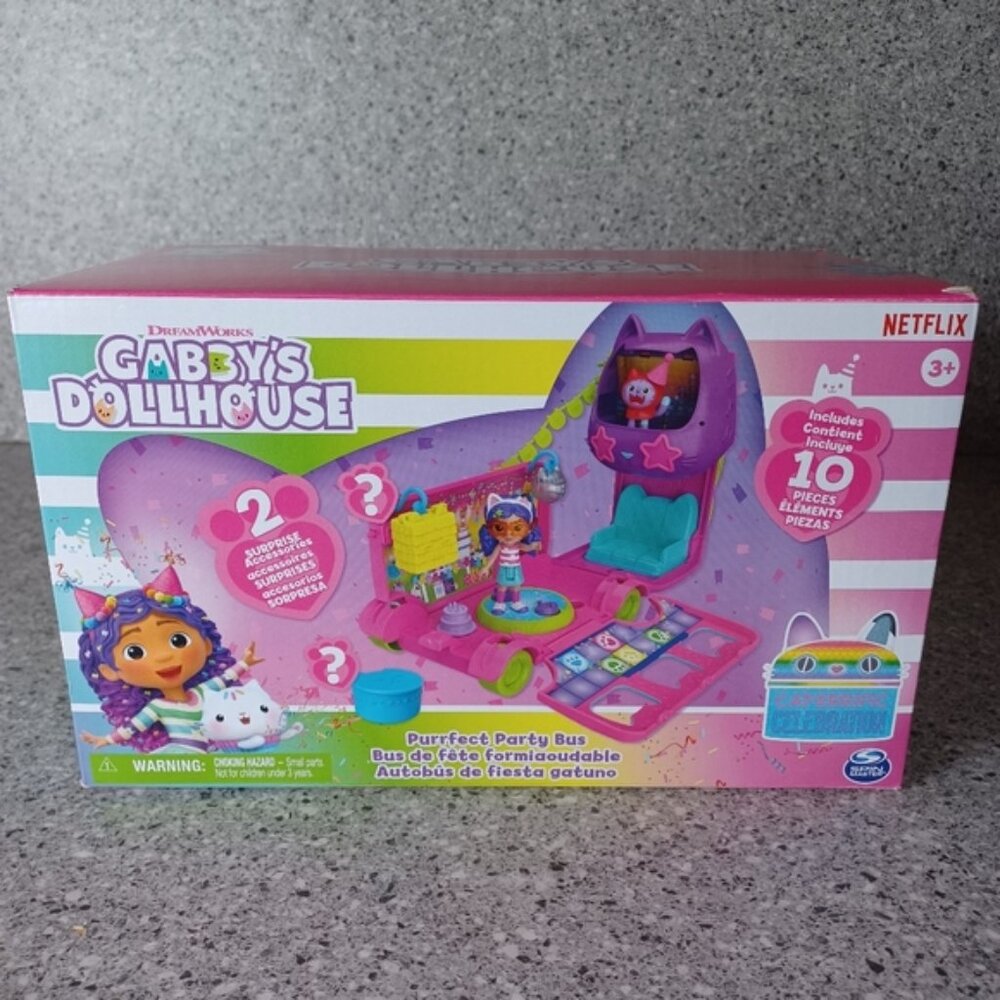 Party Bus Toy Gabby's Dollhouse Kids DJ Catnip Fun